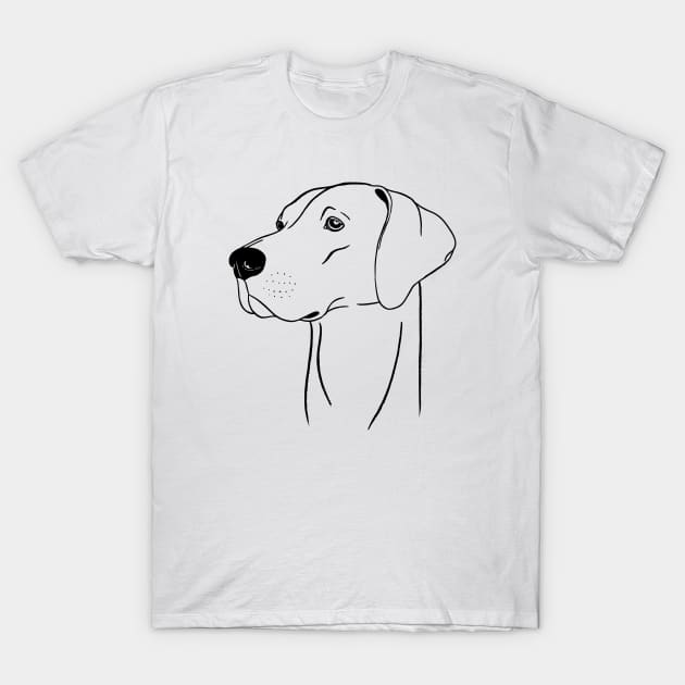 Weimaraner (Black and White) T-Shirt by illucalliart